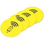 Uxcell M1 13.56MHz Rewritable Back Adhesive NFC Tags Stickers Rfid Label Yellow 4 Pack