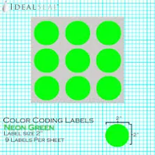 Color Coding Labels 2" / 500 / Neon Green