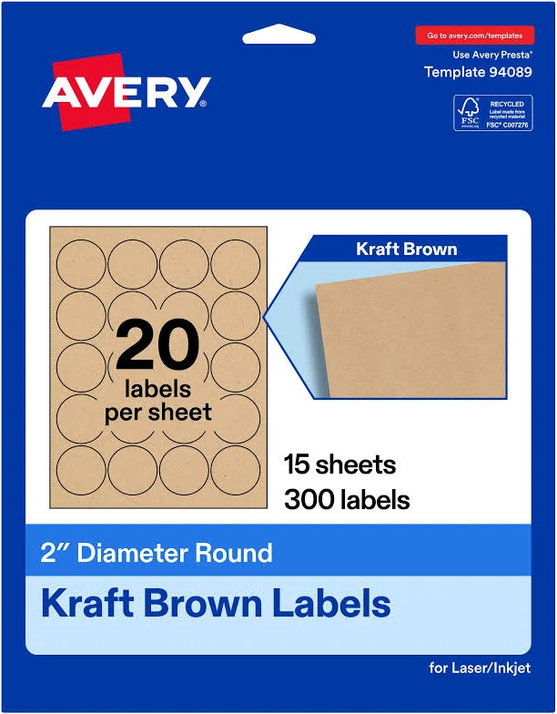 Avery Kraft Round Labels