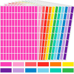 4992 Pcs Rectangular Color Coding Label Stickers For Home Office Shool