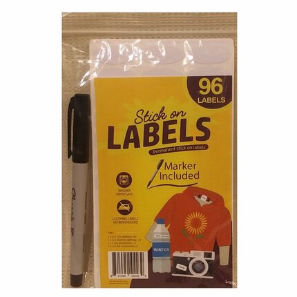 Clothing Labels Self-Stick No-Iron Write-On, Writable Fabric Labels, Washer & Dryer Safe, Great for Children & Adults, School, Camp, Nursing Home, 