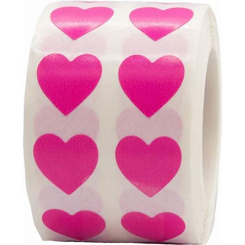 Hot Pink Heart Semi-Gloss Sticke…