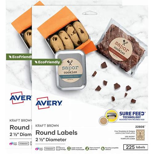 Avery Kraft Brown Round Labels …