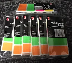 Advantus Self Adhesive All-Purpose Labels, 1 x 2-3/4 Inches, 40 Labels, Assorted Neon Colors (Z06009)