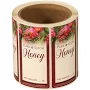 Honey Label / per doz (RED)..2" x 4" (Fits most 5# - Gal.) - Beeline Woodenware
