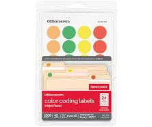 Office Depot Brand Removable Round Color-Coding Labels OD98789