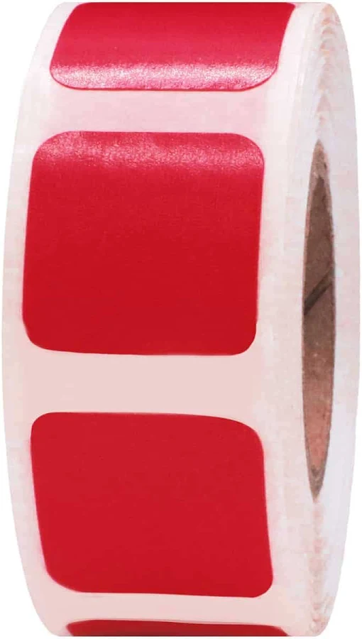 Red Stickers 3/4" Square QTY 500 | Wholesale Labels | InStockLabels