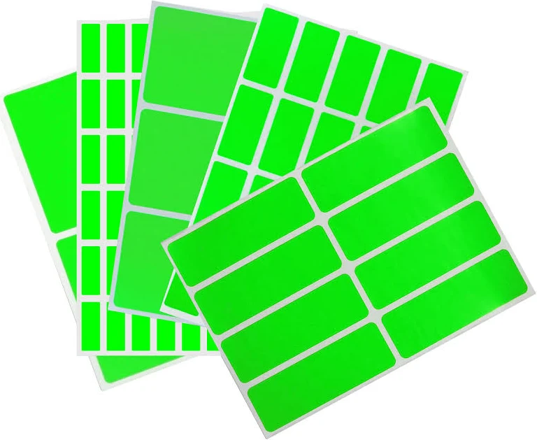 Royal Green Rectangular Self Adhesive Labels