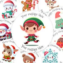 Personalised Self Adhesive Christmas Gift Tags - Personalisable Stickers - Custom Name Labels - Gift Wrapping