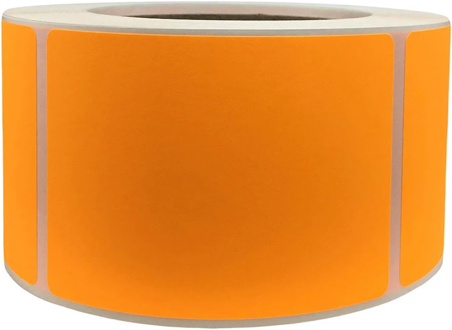 Orange Labels 2.5" x 3.5" Rectangle QTY 500 | Wholesale Labels | InStockLabels
