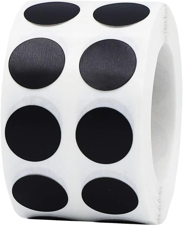 Black Removable Dot Stickers 1/2" Round QTY 1,000 | Wholesale Labels | InStockLabels