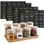 colortouch spice labels self-adhesive, 140 pieces spice stickers, black spice jar labels, square spice stickers, waterproof stickers