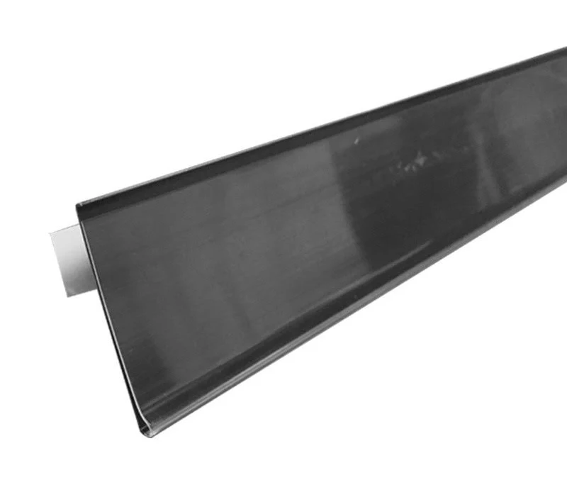 Retail Shelf Strips, Plastic Label Holder w/Adhesive, Black 1.5H x 48W