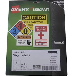 Skilcraft Avery Surface Safe Sign Labels