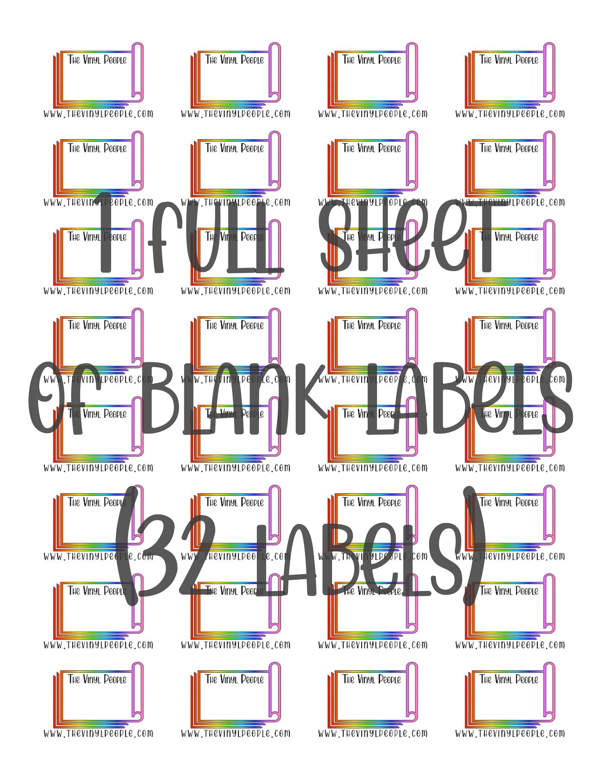 The Vinyl People Blank Labels