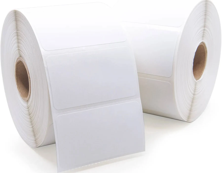 Retail & Healthcare White Barcode Labels, 2-1/4" x 1-1/4", 1135 Labels/Roll, Zebra Compatible, Permanent Adhesive - LV-800522-125 | LabelValue.com