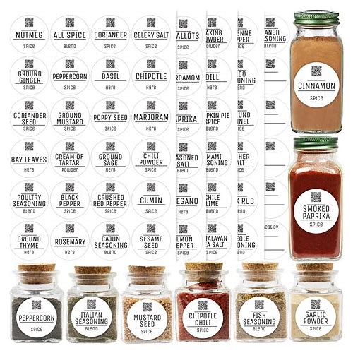 Spices Jar Labels Preprinted - 12…