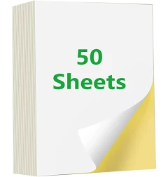 50 Sheets A4 Glossy/Light/Matte Sticker Paper Printable Labels for Laser/Inkjet Printer, DIY Craft