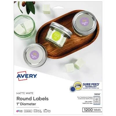 Avery Matte White 1" Round Labels