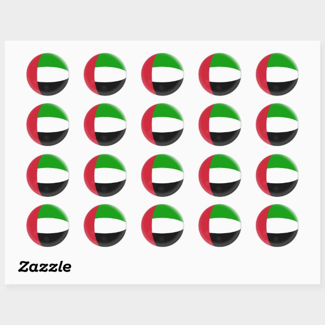 20 small stickers United Arab Emirates flag