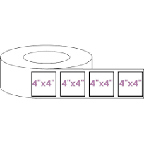 Blank Roll Rectangle White Gloss Premium BOPP Labels 3.5