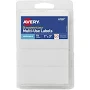 Avery Multiuse Removable Labels, 1 inch x 3 inch Rectangle Labels, White, Non-Printable, 72 Total (6728)