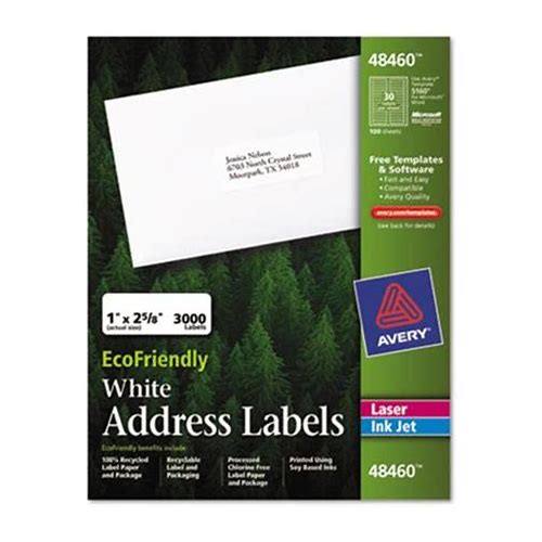 Eco-Friendly Labels 1 X 2 5/8 Whi…
