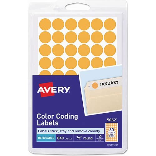 Avery® Color-Coding Labels, 1/2" …