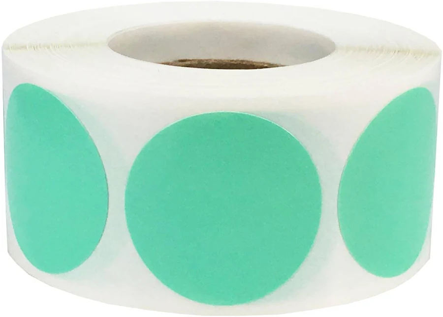 Wintergreen Colored Labels 1" Round QTY 500 | Wholesale Labels | InStockLabels