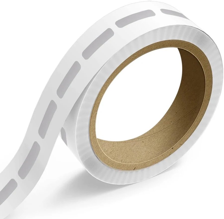 3/8 x 1 1/2 Inch Roll of Rectangle Labels - Durable Metallic - Silver Foil - 125 Pack
