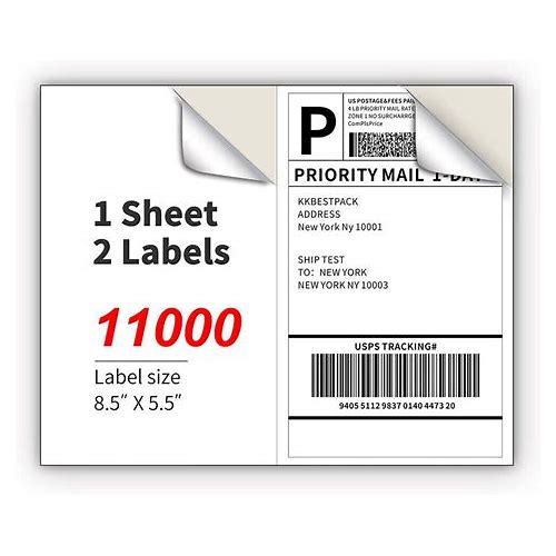 Half Sheets Shipping Labels 2 Pe…