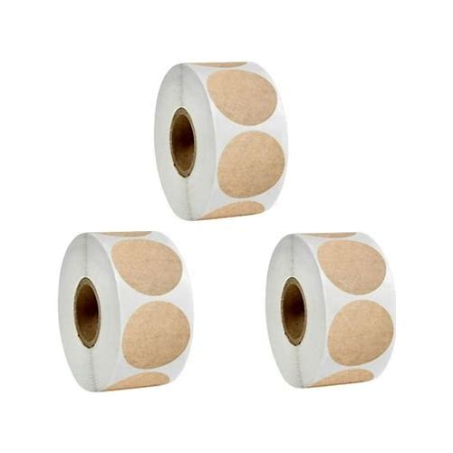 500 Pcs / 1 Roll Kraft Round Self-…