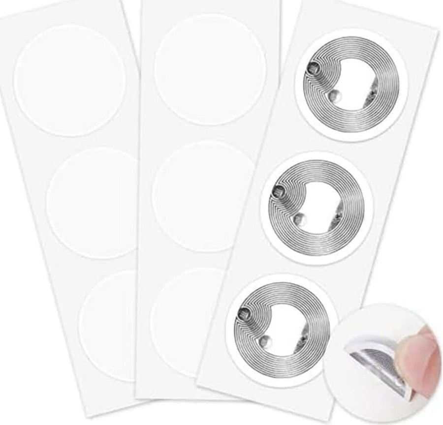 60pcs NFC Stickers NFC Tag Chip Rewritable NFC Tag Compatible NFC Enabled Mobile Devices, White