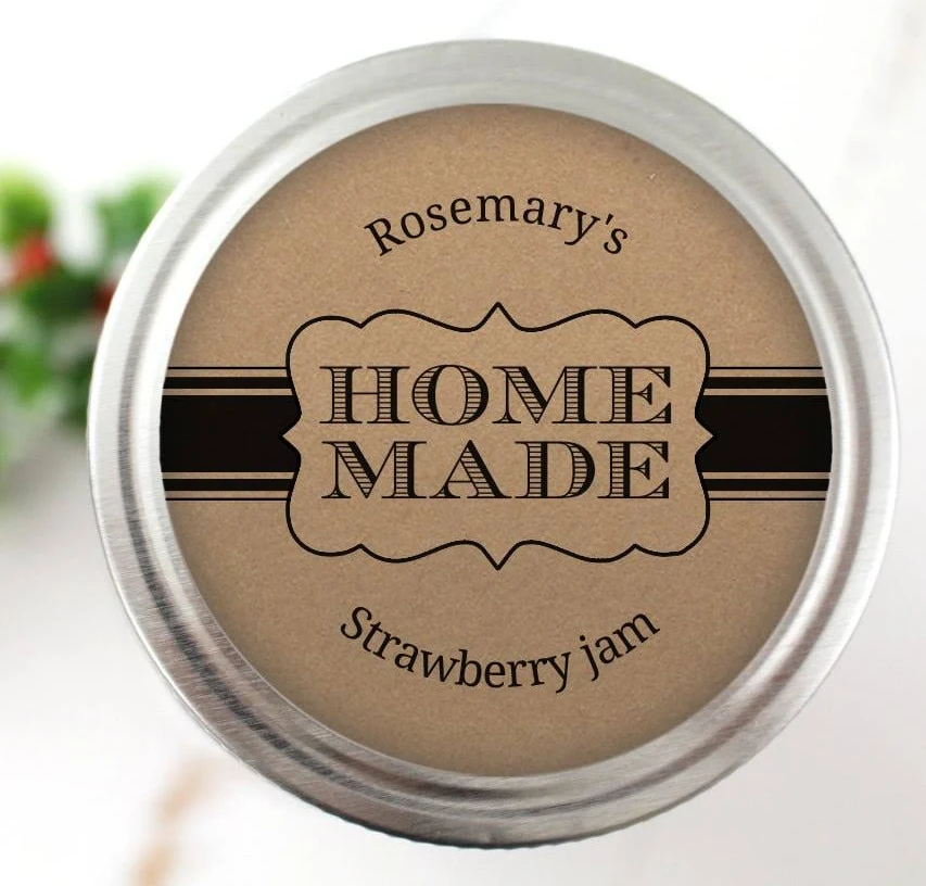 Homemade Jam Labels for Canning, Baked Goods Stickers for Mason Jar