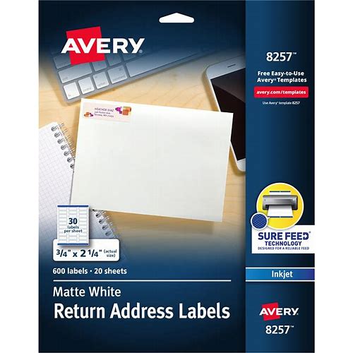 Avery Matte White Return Addres…