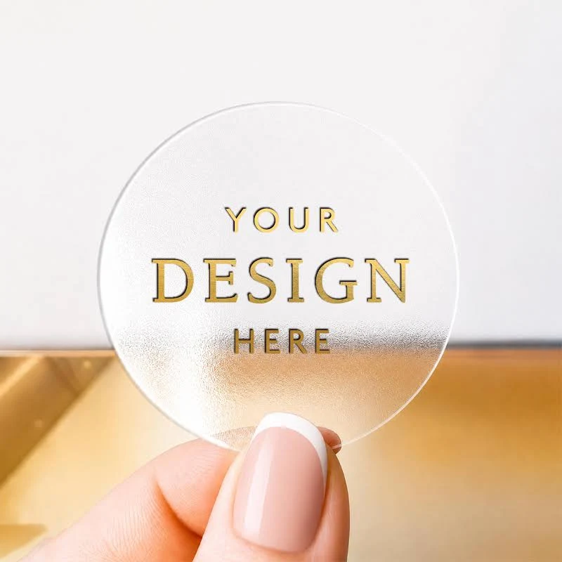 Custom Clear Logo Stickers - Personalised Round Transparent Business Labels