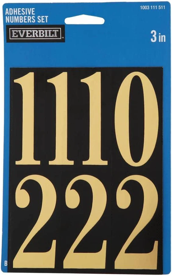 Everbilt 3 in. Self Adhesive Mylar Mailbox Number Sticker Set