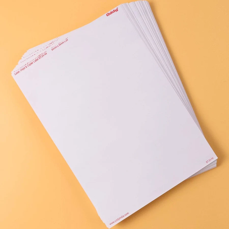 Oddy Self-Adhesive Labels – A4 Sheets, 24-Up per Sheet (100 Sheets, 2400 Labels)