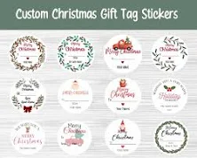 Custom Holiday Gift Tag Stickers | Round Christmas Tag Stickers | To/From Stickers | Holiday Gift Label | Christmas Gift Label