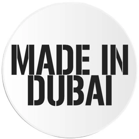 Made In Dubai - 100 Pack Circle Stickers 3 Inch - United Arab Emirates