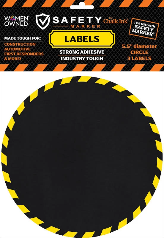 Chalk Ink Adhesive Writable Safety Label Shape 3 Pack