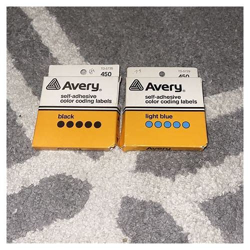 Vintage Avery Self-Adhesive Colo…