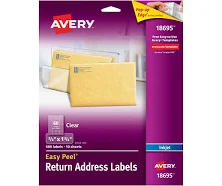 Avery Clear Easy Peel Return Address Labels 18695