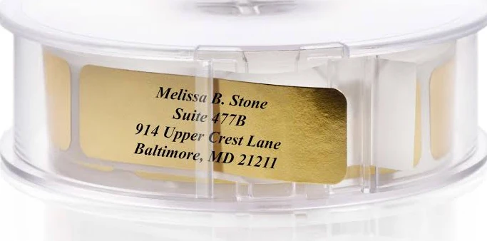 Current Labels 500 Gold Shiny Rolled Address Labels