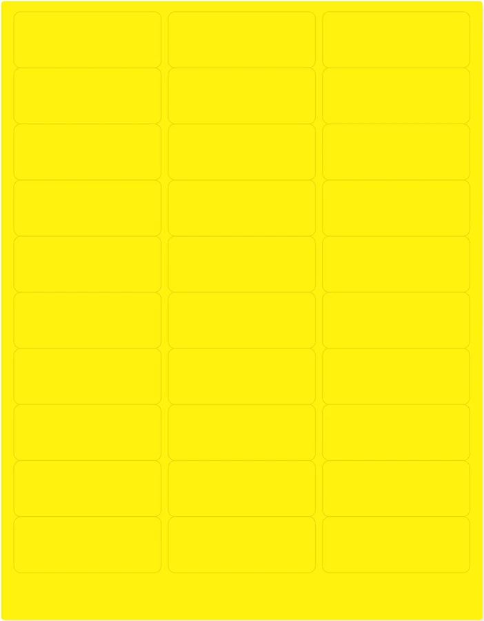 Yellow Address Label Sheets - Inkjet & Laser Compatible - 2.625” x 1” | Label Supplies From Label Value