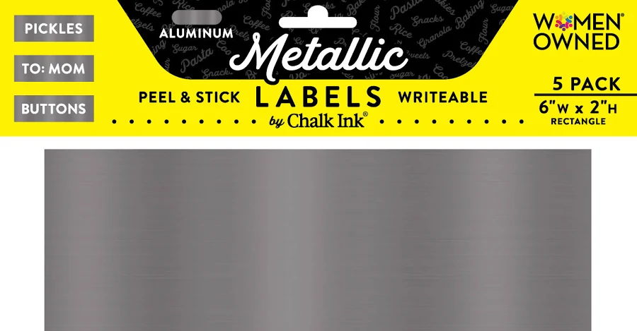 Metallic Aluminum Peel & Stick Rectangle Writeable Labels