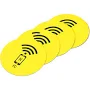 NFC Tags Stickers M1 Rfid IC Label 13.56MHz Rewritable Back Adhesive Contactless for Entry Access Control System, Yellow 4 Pack | Harfington
