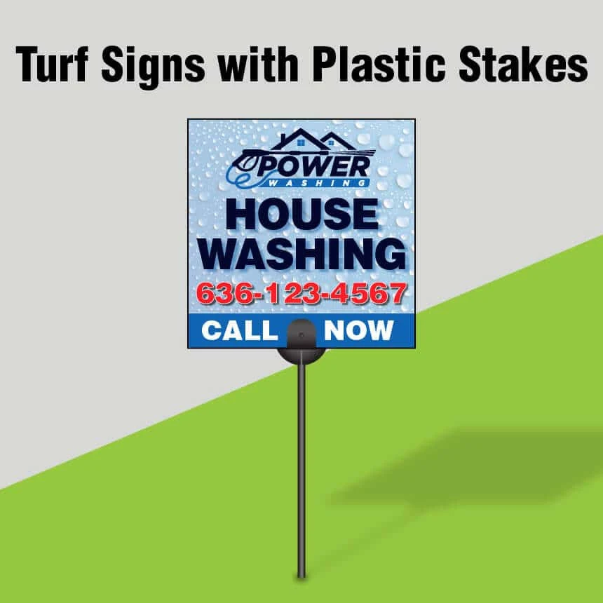 Turf Signs With Plastic Stakes (Size: 5x4, Quantity: 200)