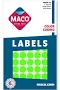 MACO Color Coding Labels 1/2" Round Green Glow (Pack of 800)