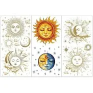 1 set 3 Sheets 3 styles PVC Waterproof Decorative Stickers Self Adhesive Decals for Furniture Decoration Sun 300x150mm 1 sheet/style